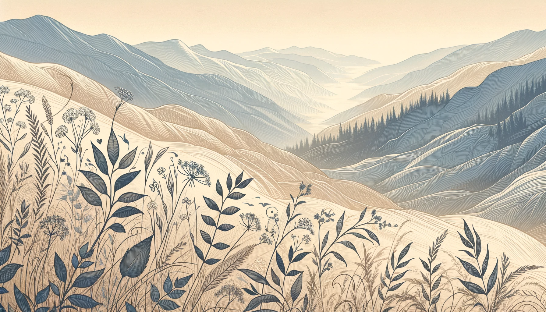 Mountain and forest pattern